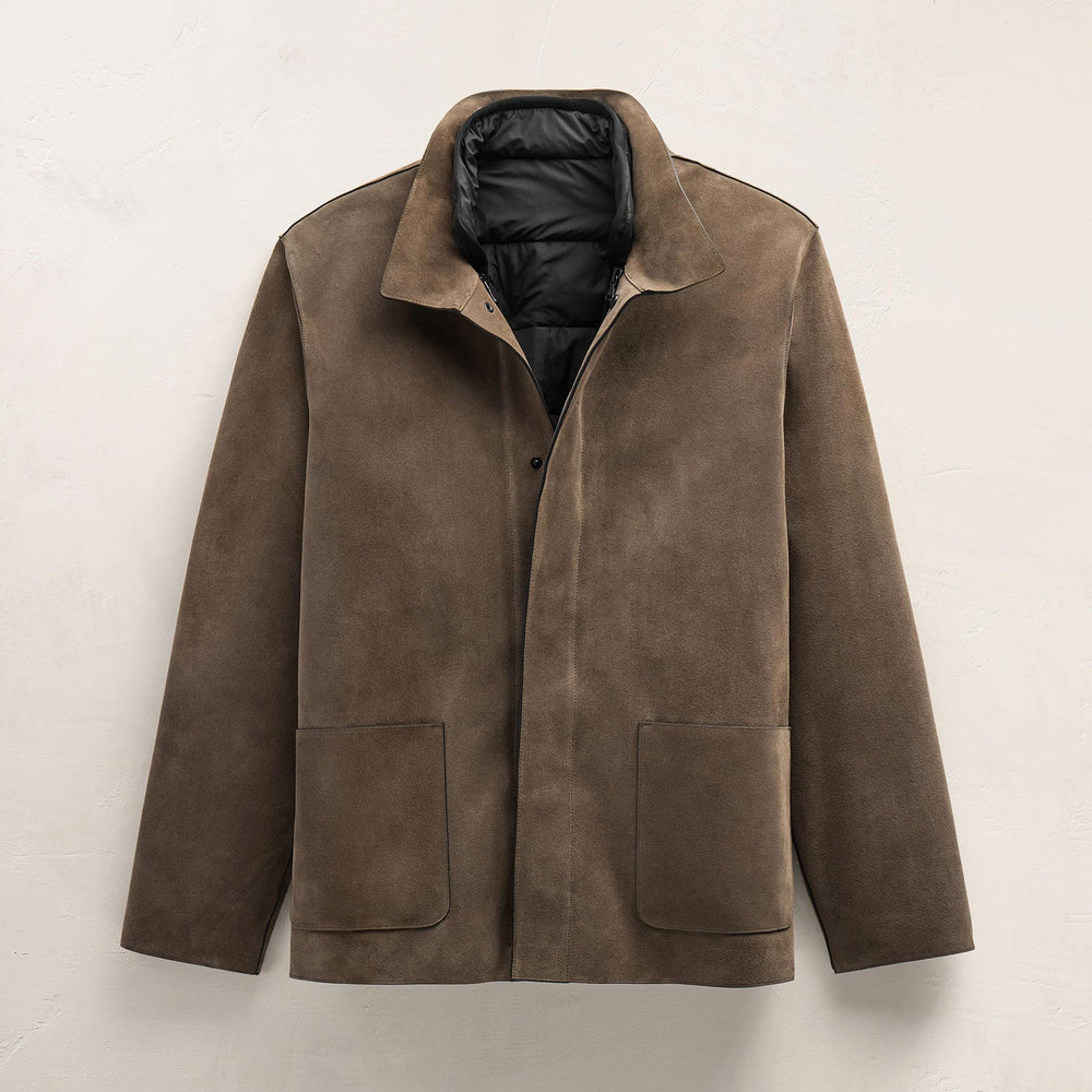 Suede Ranch Jacket in Caribou | James Perse Los Angeles FLAT