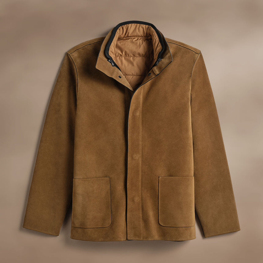 Suede Ranch Jacket in Tobacco | James Perse Los Angeles FLAT
