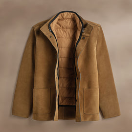 Suede Ranch Jacket in Tobacco | James Perse Los Angeles FLAT
