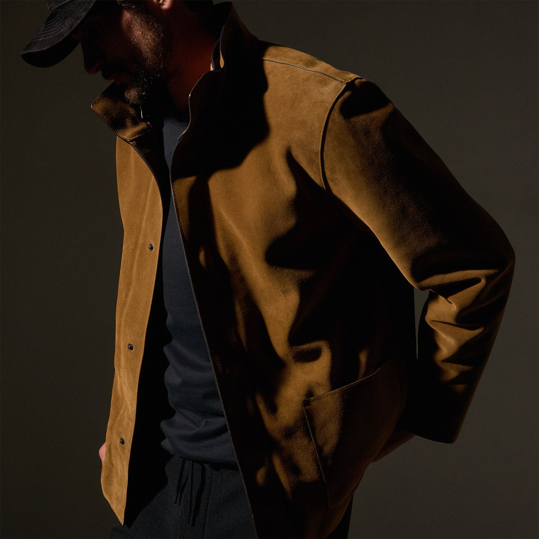 Suede Ranch Jacket in Tobacco | James Perse Los Angeles