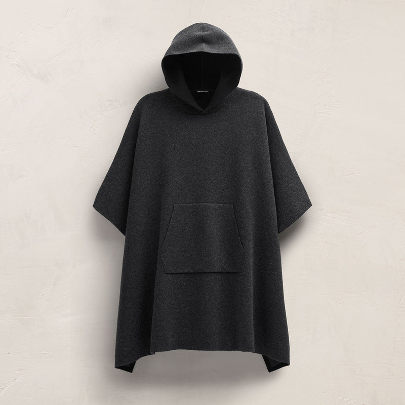 Hooded Poncho in Coal/Black | James Perse Los Angeles