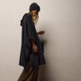 Hooded Poncho in Coal/Black | James Perse Los Angeles / Womens
