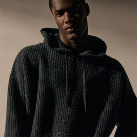 Oversized Hooded Sweater in Coal | James Perse Los Angeles / Mens