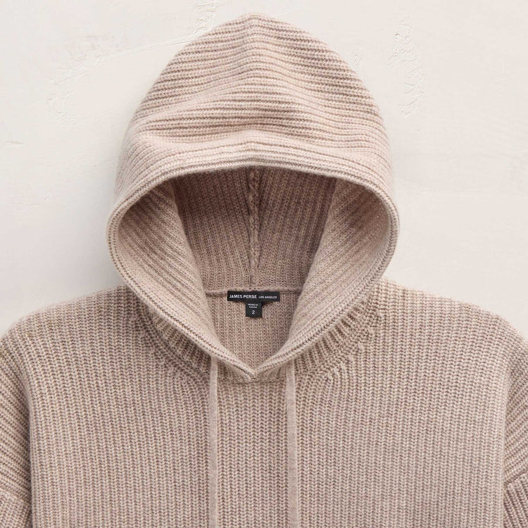 Oversized Hooded Sweater in Stone | James Perse Los Angeles