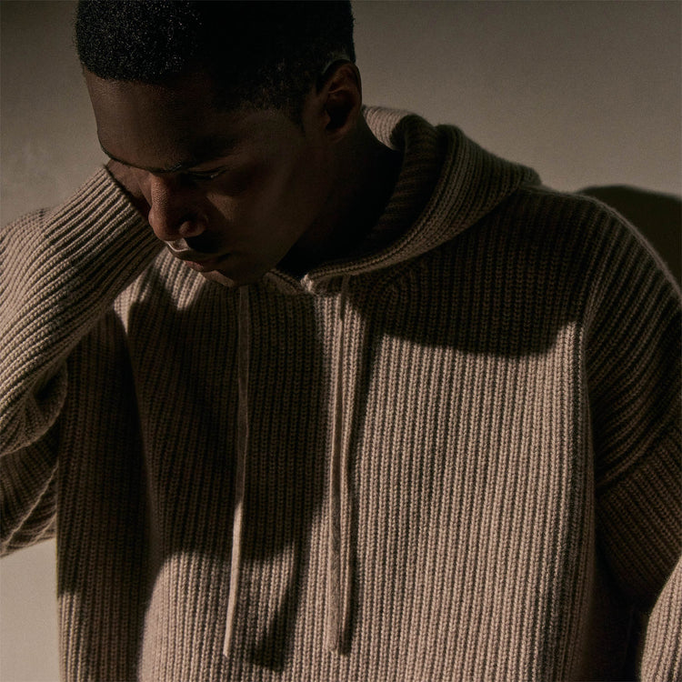 Oversized Hooded Sweater in Stone | James Perse Los Angeles / Mens