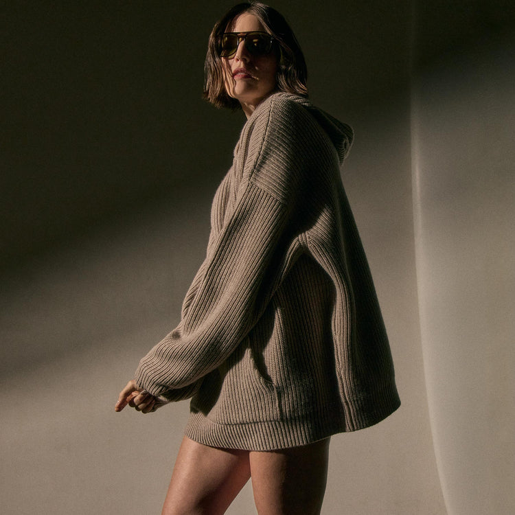 Oversized Hooded Sweater in Stone | James Perse Los Angeles / Womens