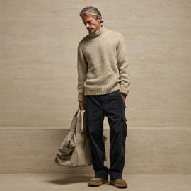 Heavy Exaggerated Turtleneck in Oatmeal | James Perse Los Angeles