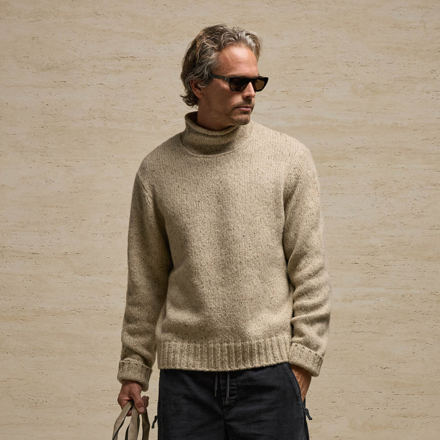 Heavy Exaggerated Turtleneck in Oatmeal | James Perse Los Angeles