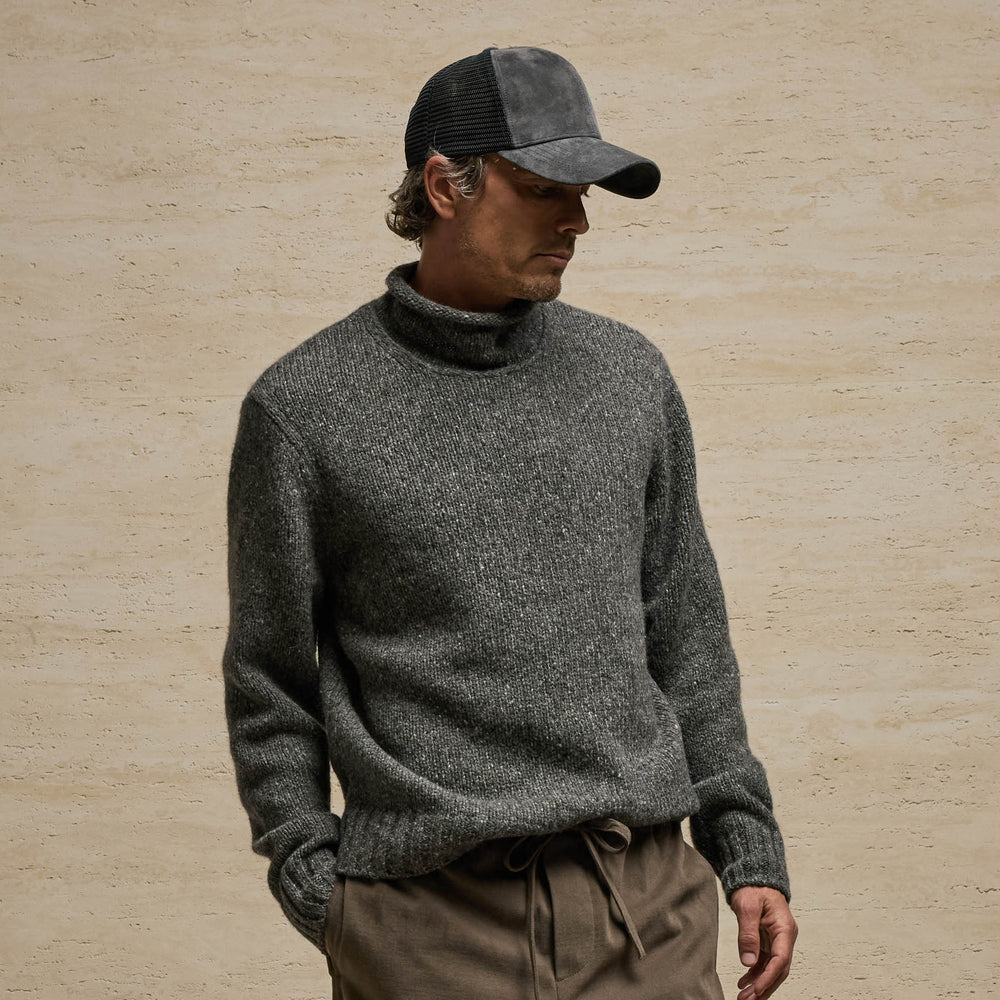 Heavy Exaggerated Turtleneck in Truffle | James Perse Los Angeles