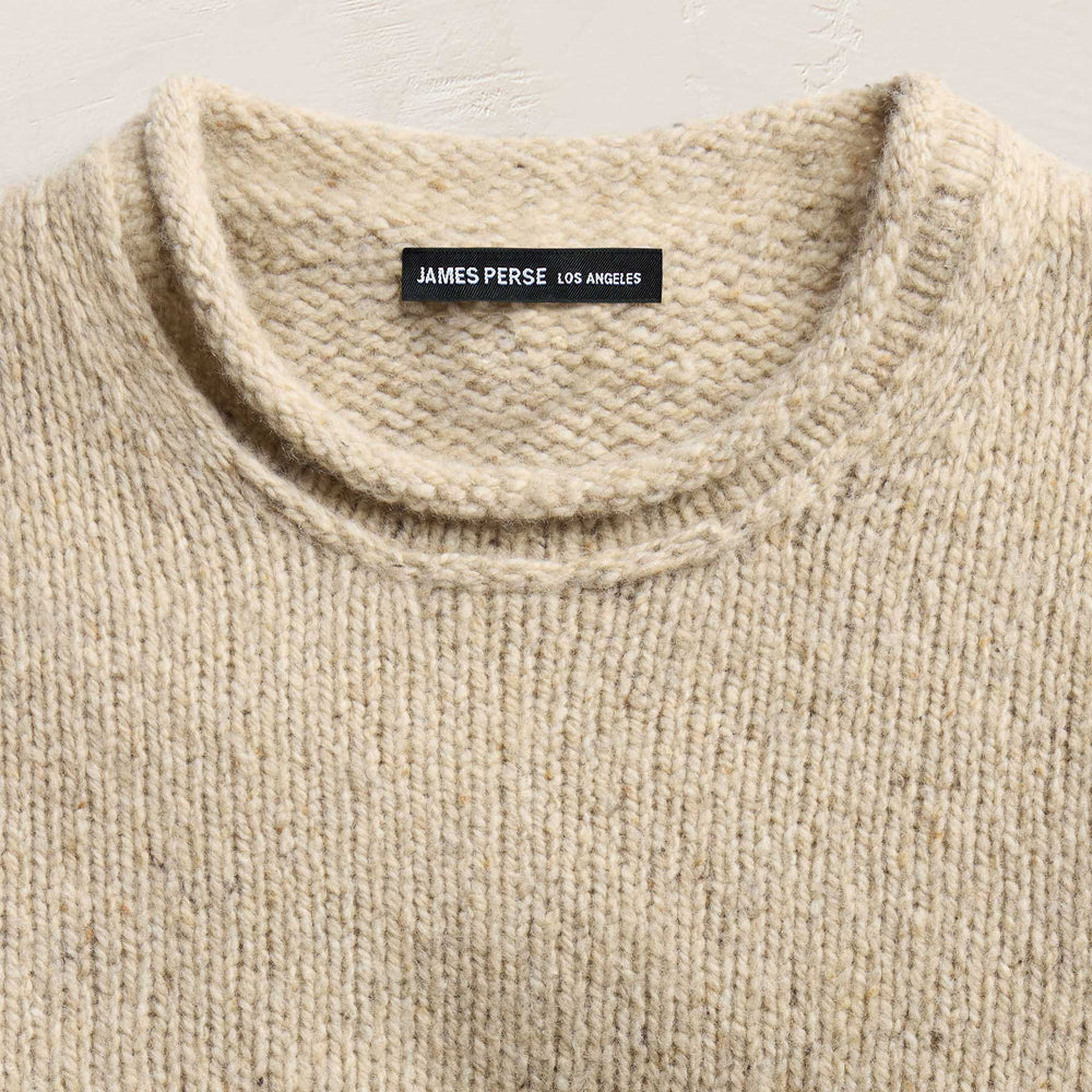 Heavy Exaggerated Crewneck in Oatmeal | James Perse Los Angeles