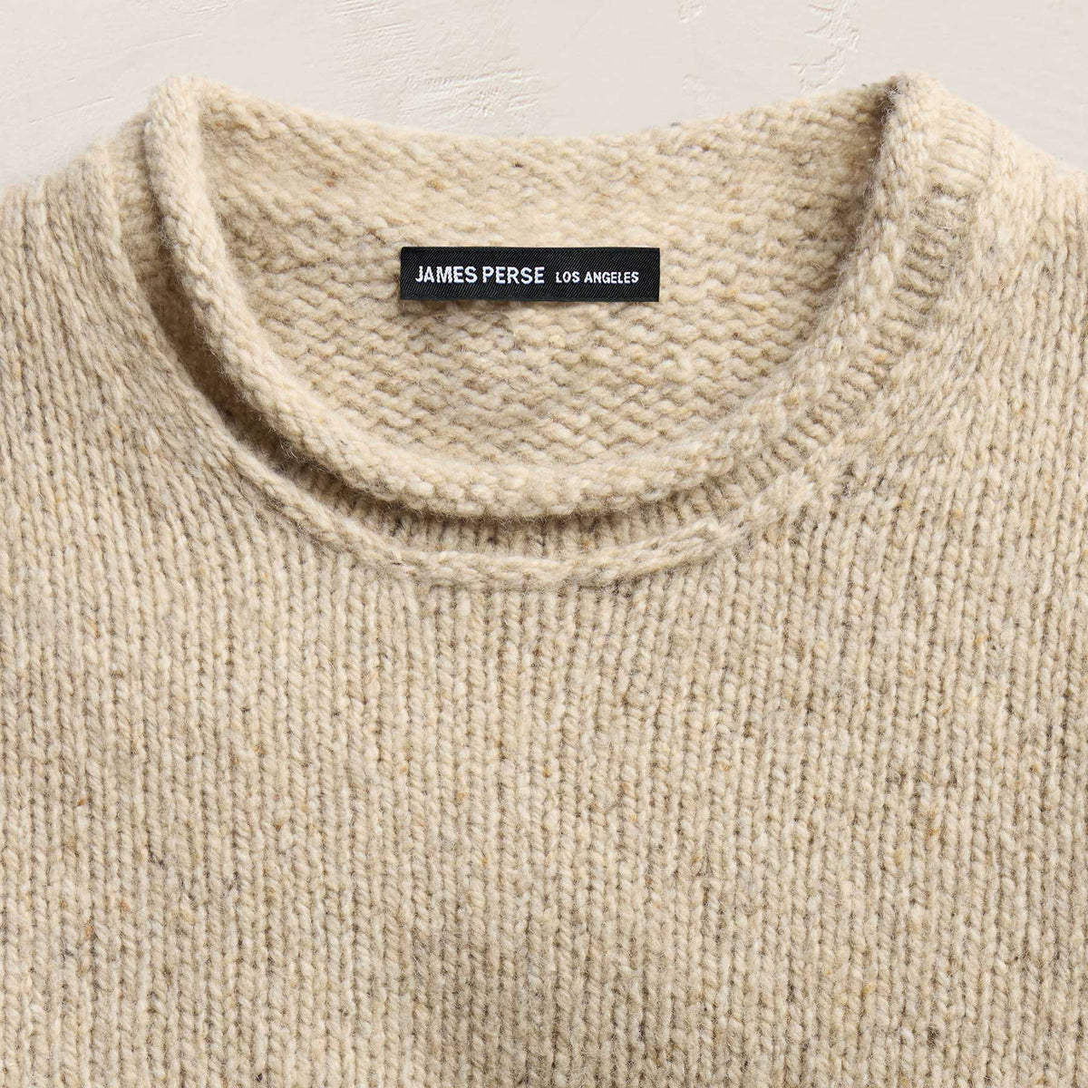 Heavy Exaggerated Crewneck in Oatmeal | James Perse Los Angeles
