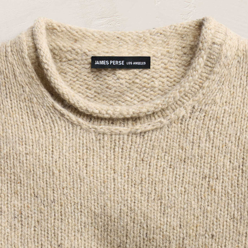 Heavy Exaggerated Crewneck in Oatmeal | James Perse Los Angeles
