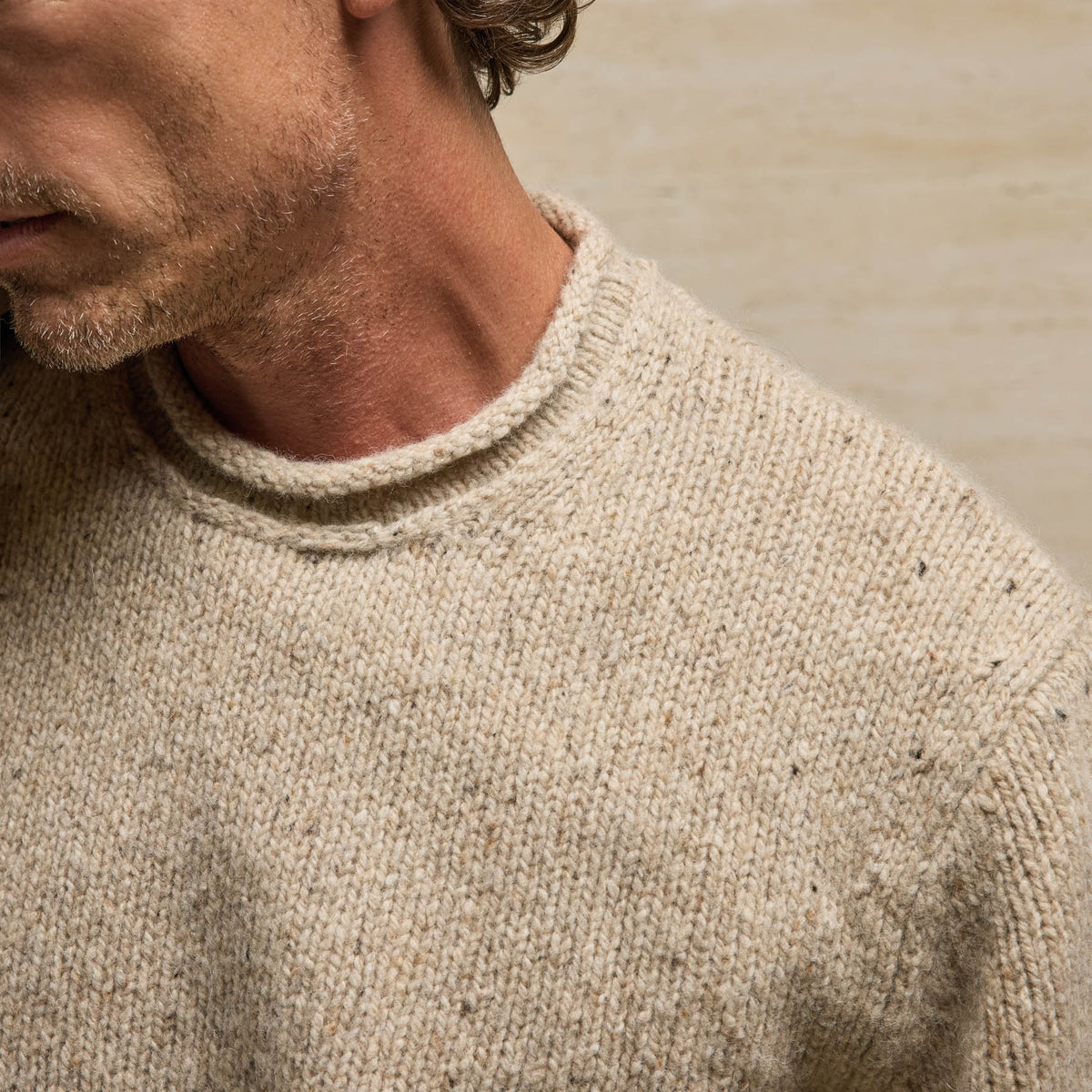 Heavy Exaggerated Crewneck in Oatmeal | James Perse Los Angeles
