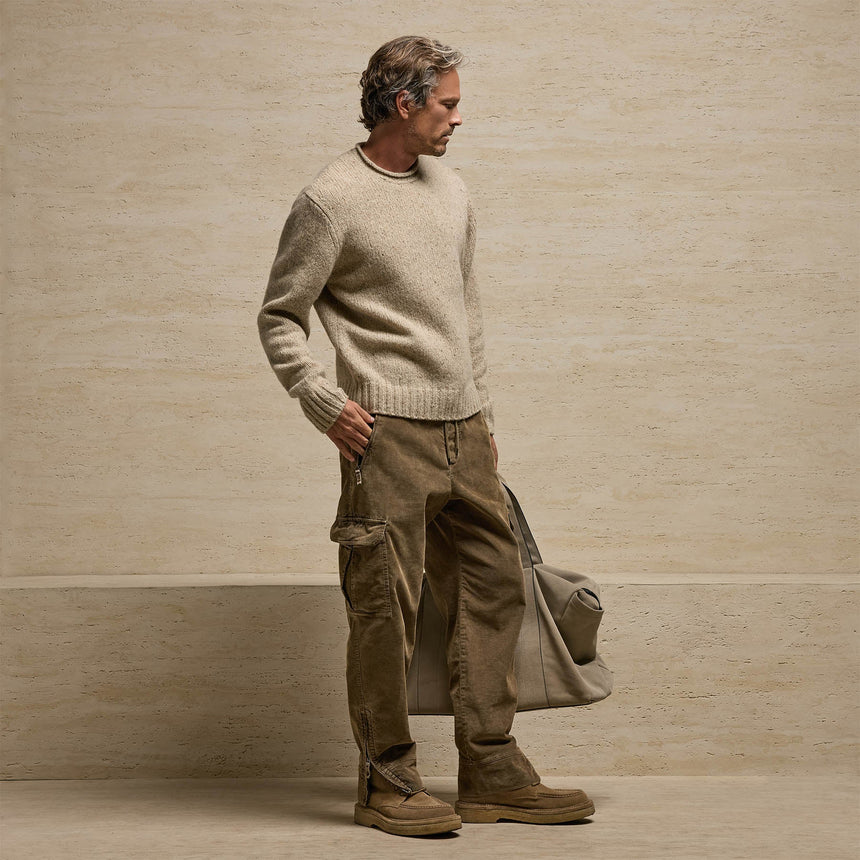 Heavy Exaggerated Crewneck in Oatmeal | James Perse Los Angeles