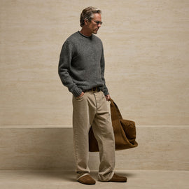 Heavy Exaggerated Crewneck in Truffle | James Perse Los Angeles