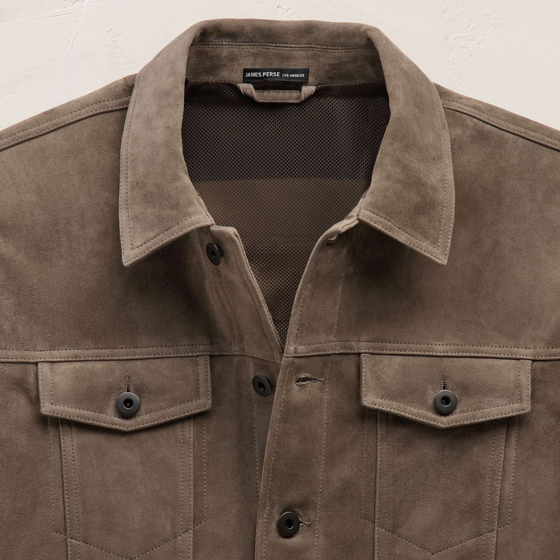 Suede Trucker Jacket in Caribou | James Perse Los Angeles