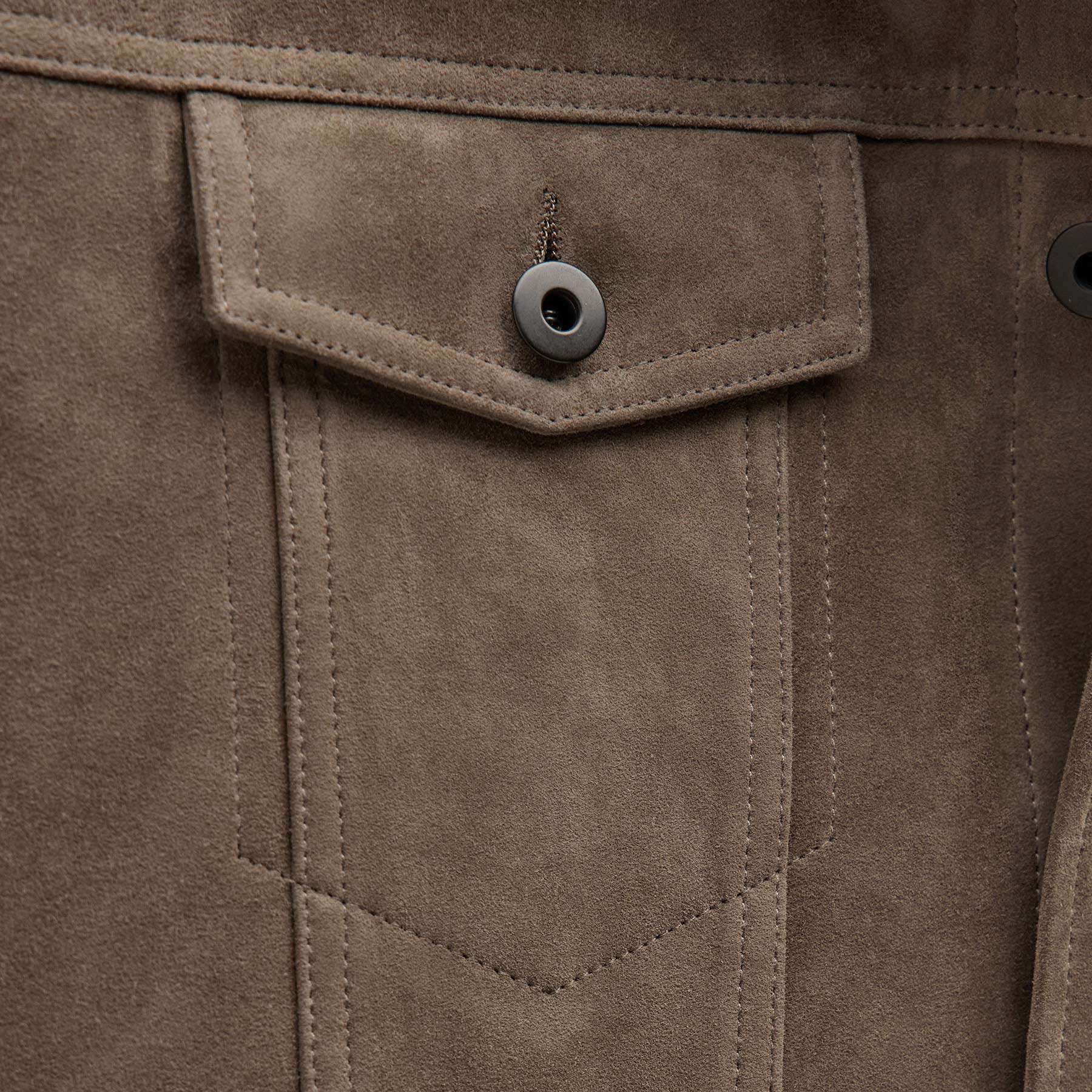 Suede Trucker Jacket in Caribou | James Perse Los Angeles