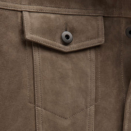 Suede Trucker Jacket in Caribou | James Perse Los Angeles