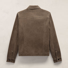 Suede Trucker Jacket in Caribou | James Perse Los Angeles