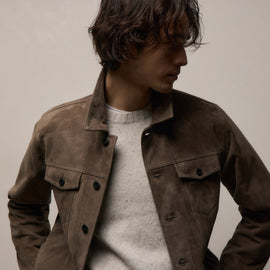 Suede Trucker Jacket in Caribou | James Perse Los Angeles