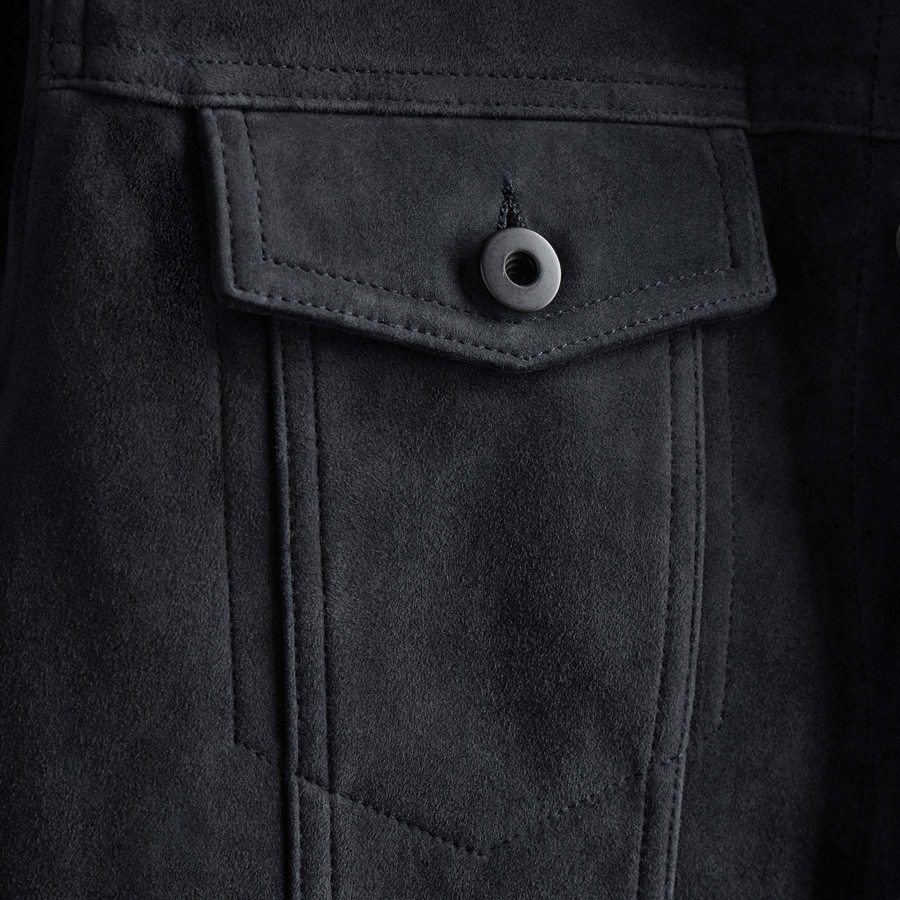 Suede Trucker Jacket - Smokey Grey | James Perse Los Angeles