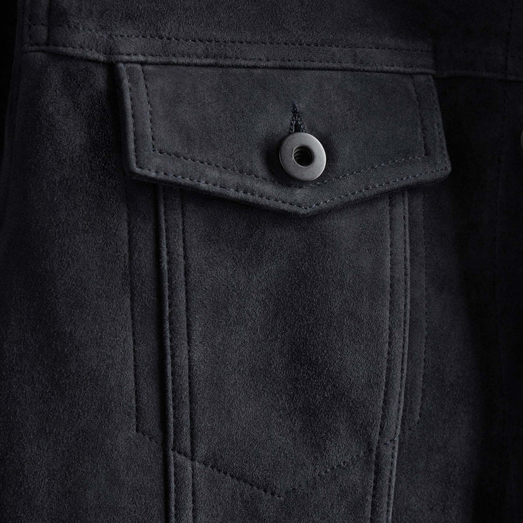 Suede Jean Jacket in Smokey Grey | James Perse Los Angeles