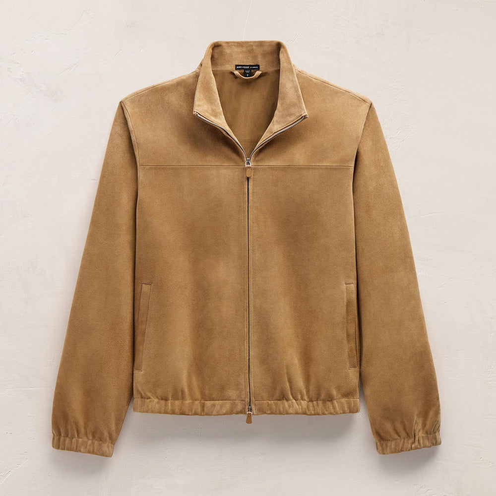 Suede Bomber Jacket in Sand | James Perse Los Angeles FLAT