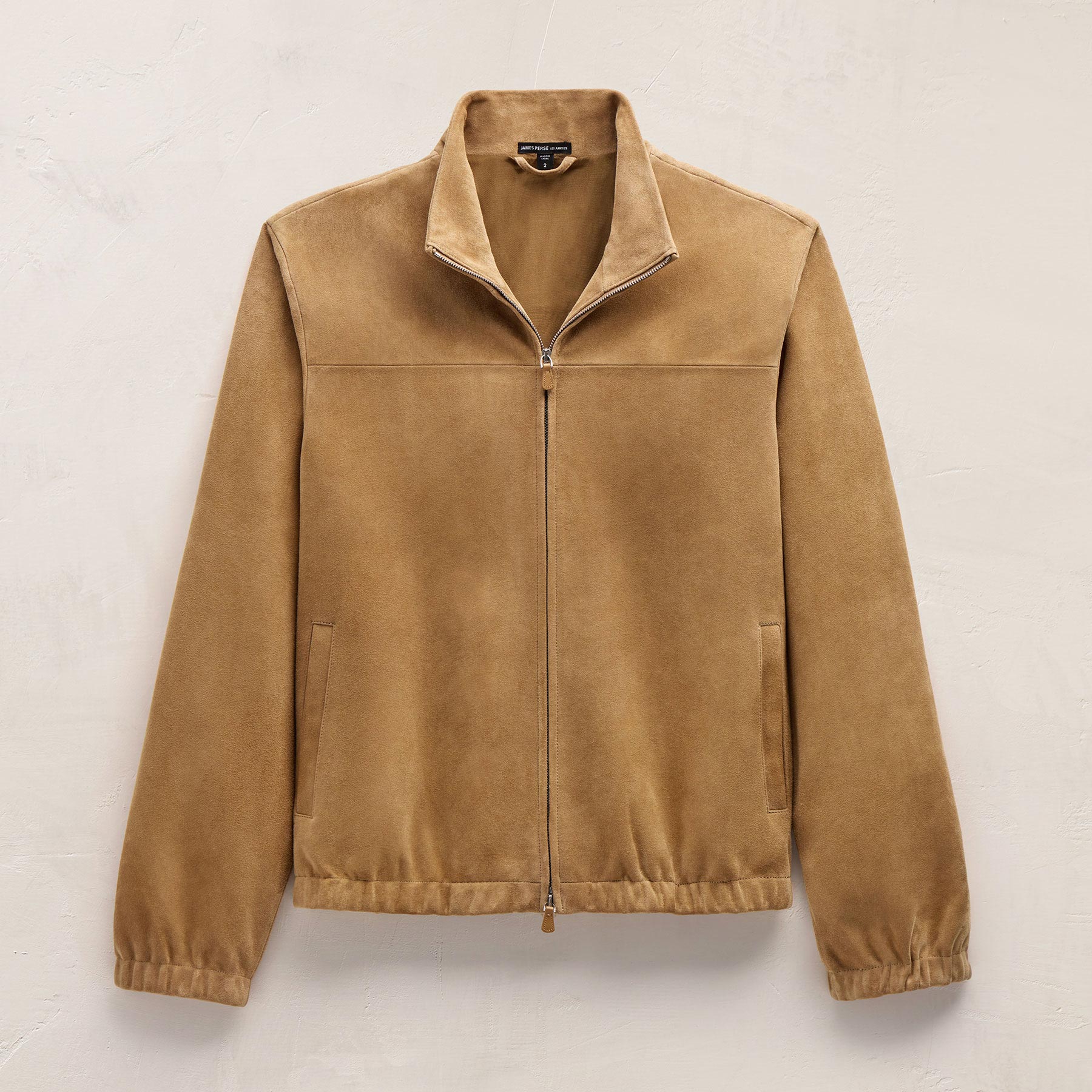 Suede Bomber Jacket in Sand | James Perse Los Angeles FLAT