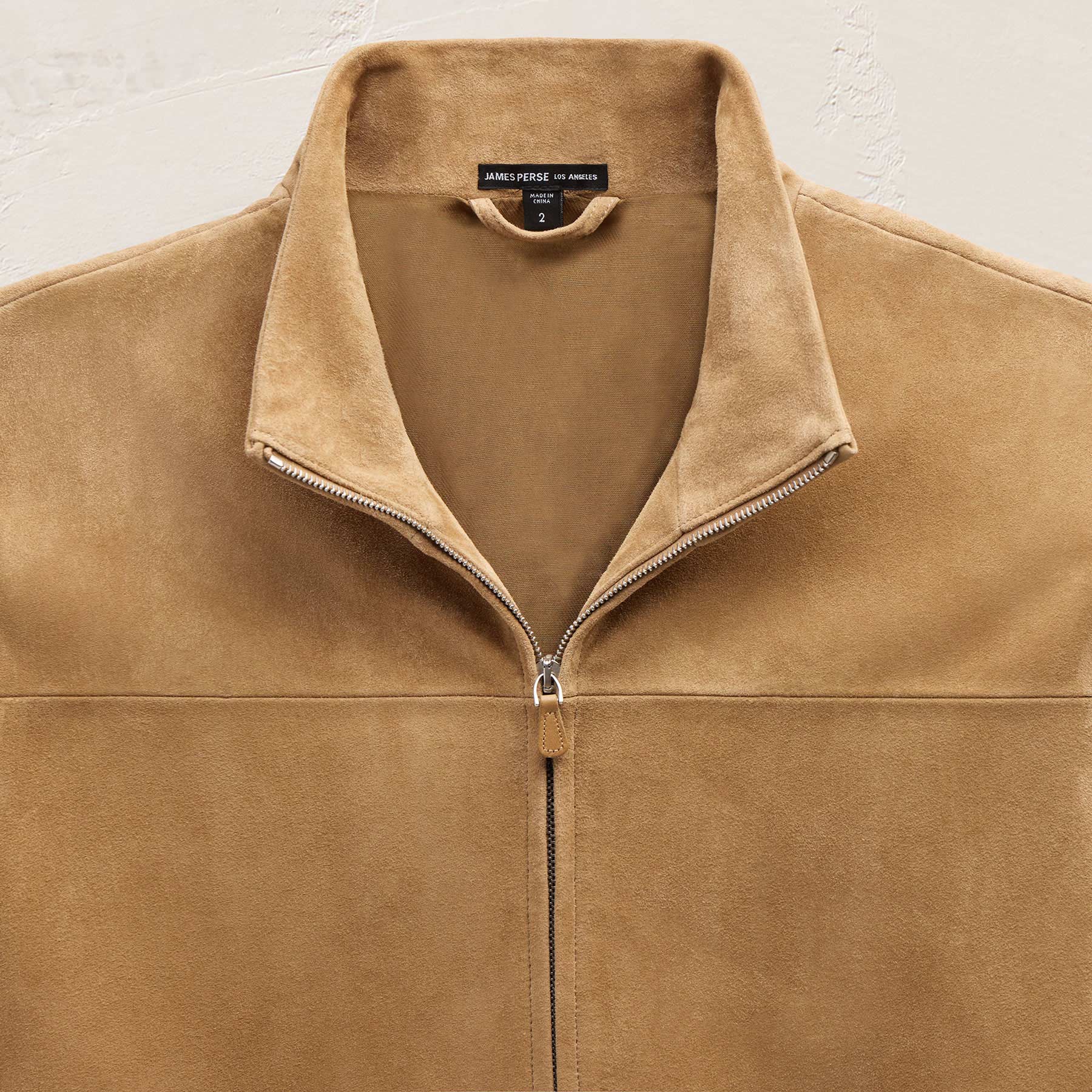 Suede Bomber Jacket in Sand | James Perse Los Angeles FLAT