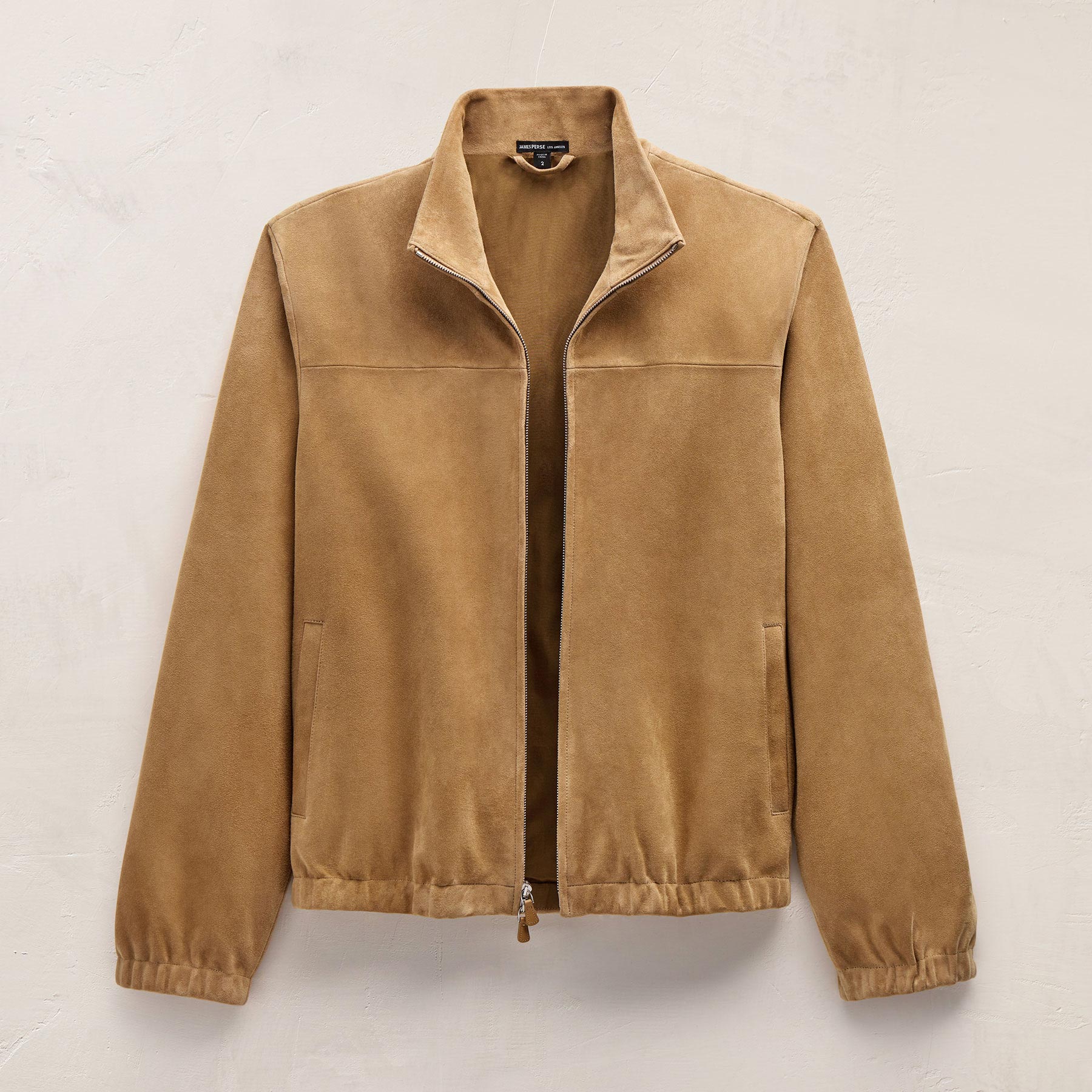 Suede Bomber Jacket in Sand | James Perse Los Angeles FLAT