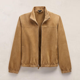 Suede Bomber Jacket in Sand | James Perse Los Angeles FLAT