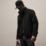 Quilted Suede Snap Front Jacket in Black | James Perse Los Angeles