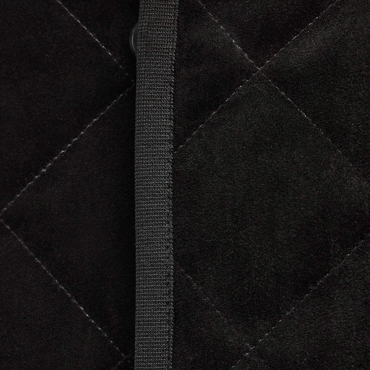 Quilted Suede Snap Front Jacket in Black | James Perse Los Angeles FLAT