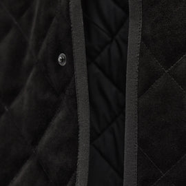 Quilted Suede Snap Front Jacket in Black | James Perse Los Angeles FLAT