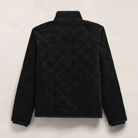 Quilted Suede Snap Front Jacket in Black | James Perse Los Angeles FLAT