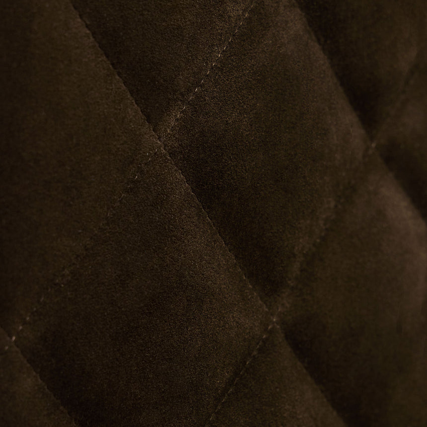 Quilted Suede Snap Front Jacket - Bark
