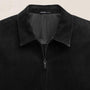 Suede Zip Front Coach Jacket in Black | James Perse Los Angeles