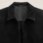 Suede Zip Front Coach Jacket in Black | James Perse Los Angeles