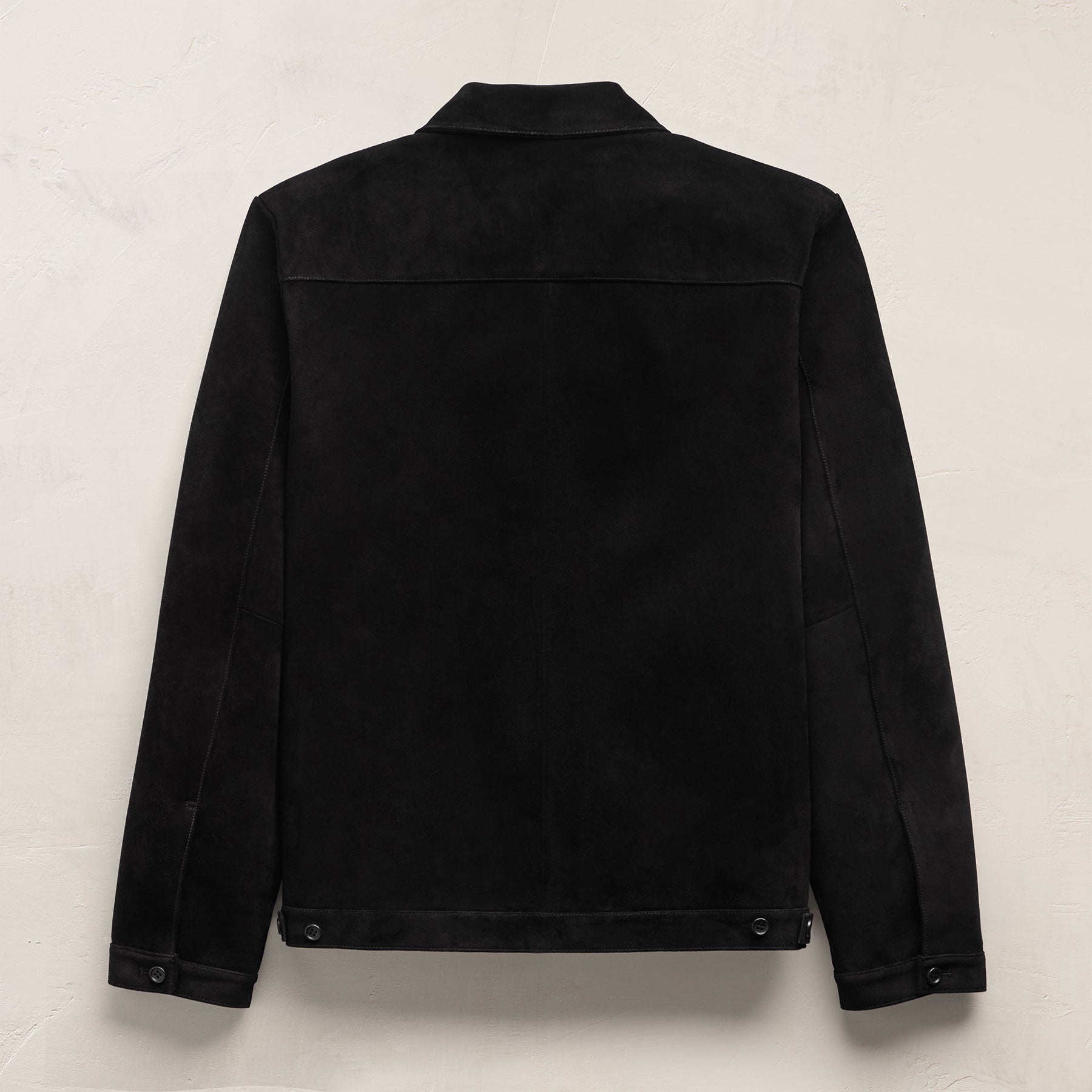 Suede Zip Front Coach Jacket - Black | James Perse Los Angeles