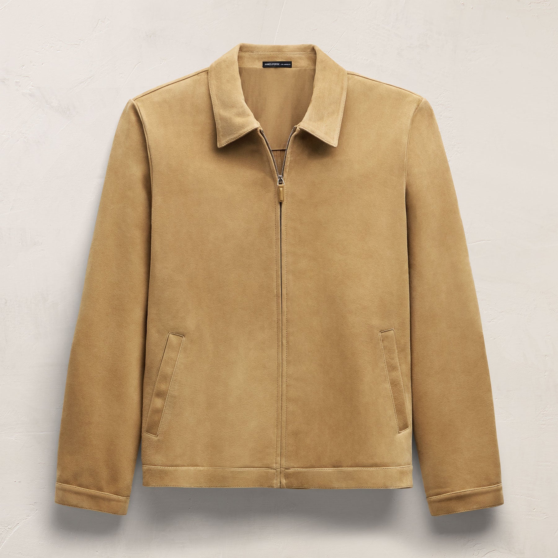 Suede Zip Front Coach Jacket - Sand