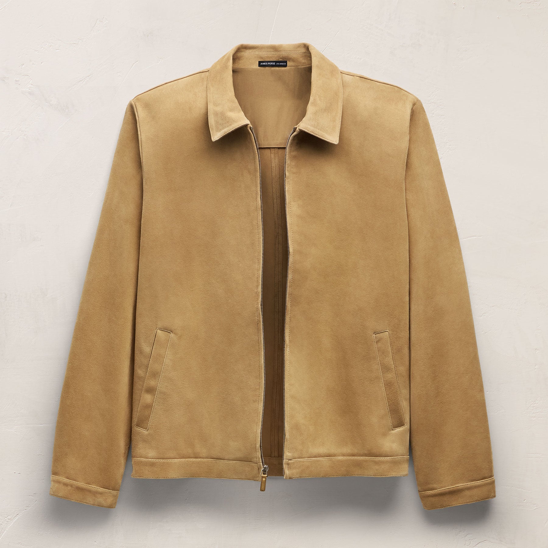 Suede Zip Front Coach Jacket - Sand