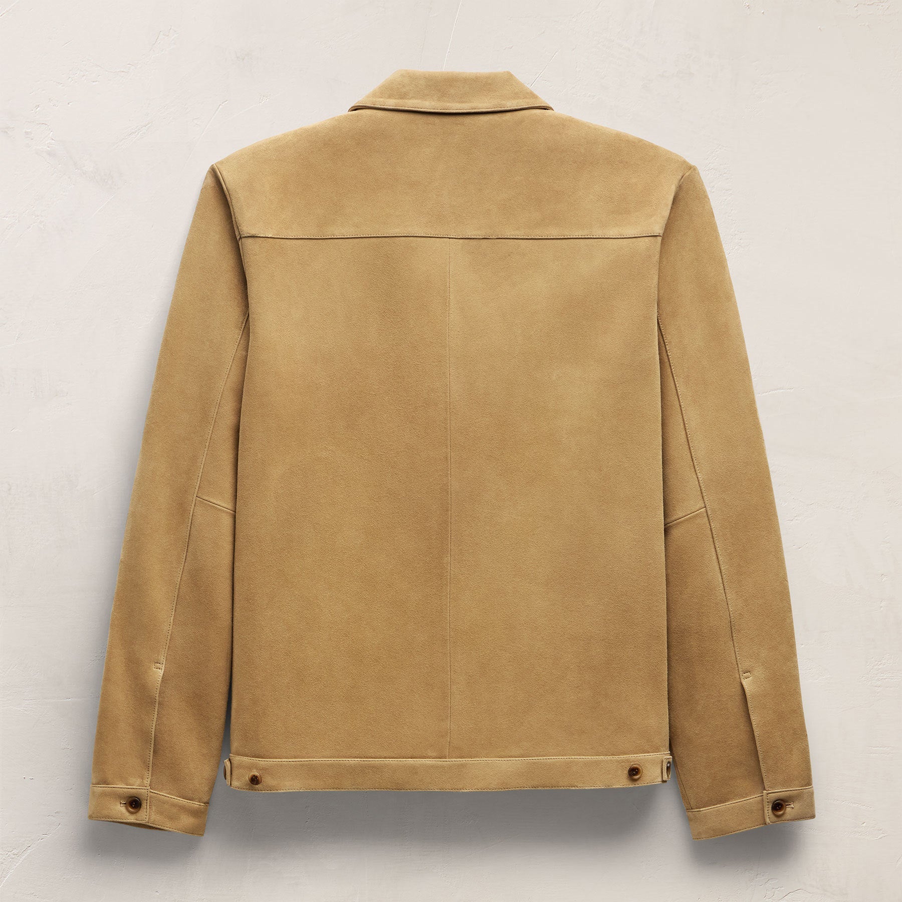 Suede Zip Front Coach Jacket - Sand