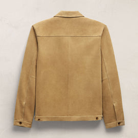Suede Zip Front Coach Jacket - Sand