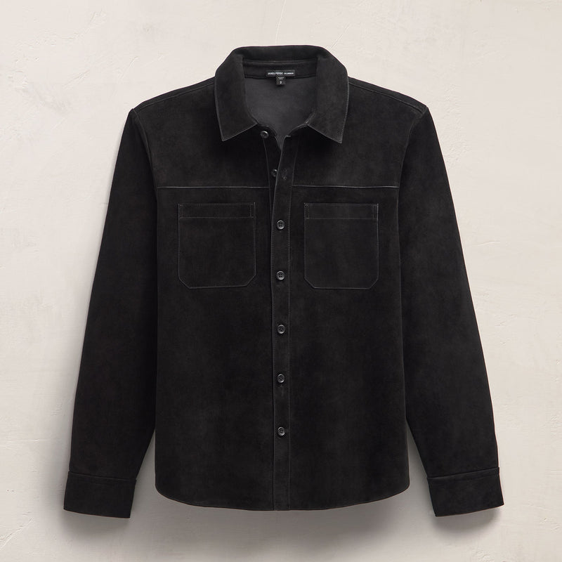 Suede Western Shirt - Black | James Perse Los Angeles