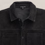 Suede Western Shirt in Black | James Perse Los Angeles