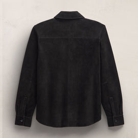 Suede Western Shirt in Black | James Perse Los Angeles FLAT