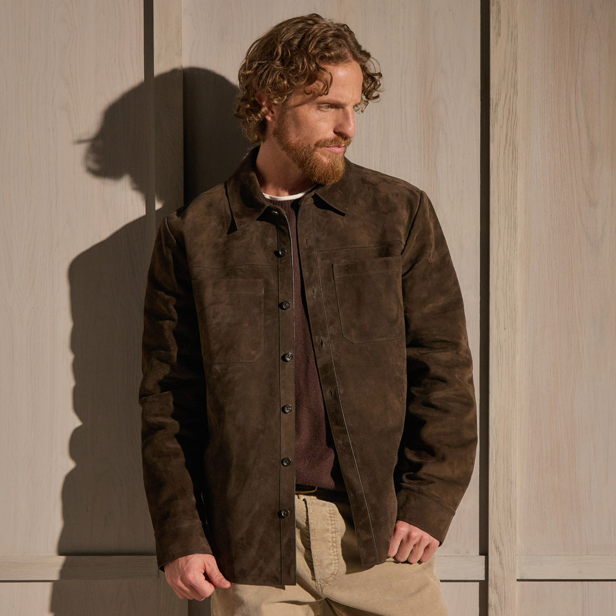 Suede Western Shirt - Bark