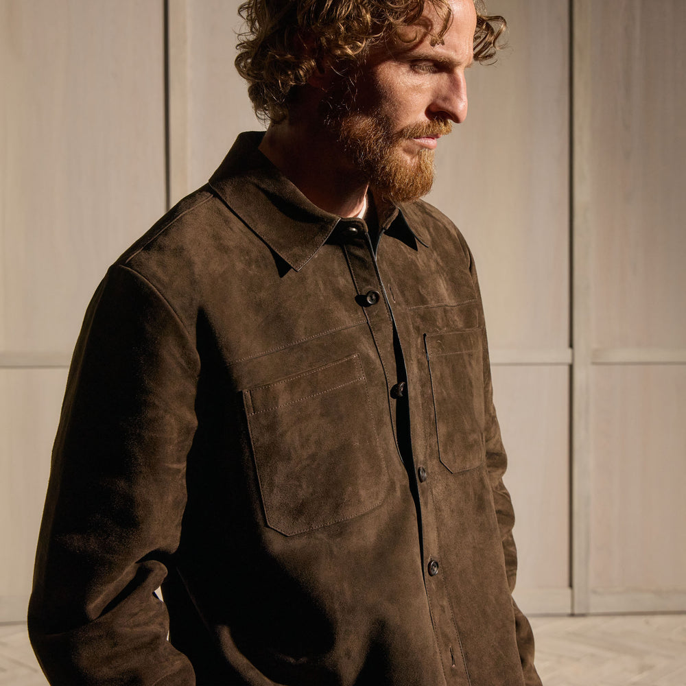 Suede Western Shirt - Bark