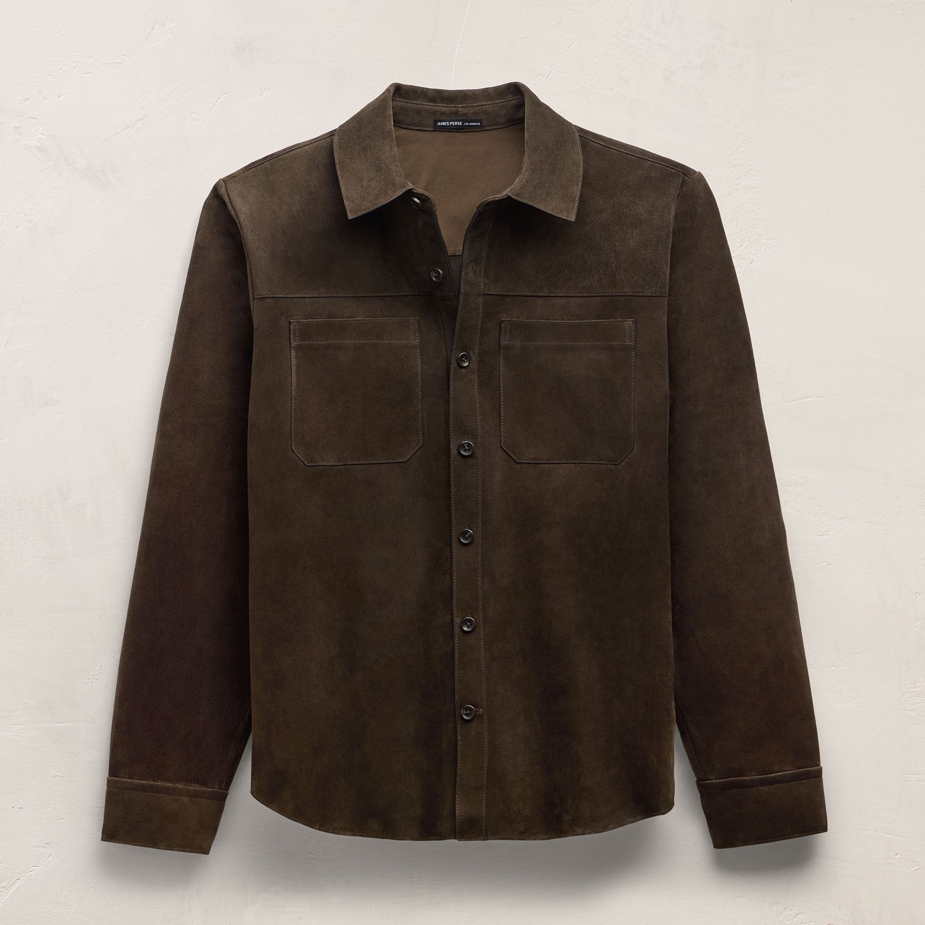 Suede Western Shirt - Bark | James Perse Los Angeles