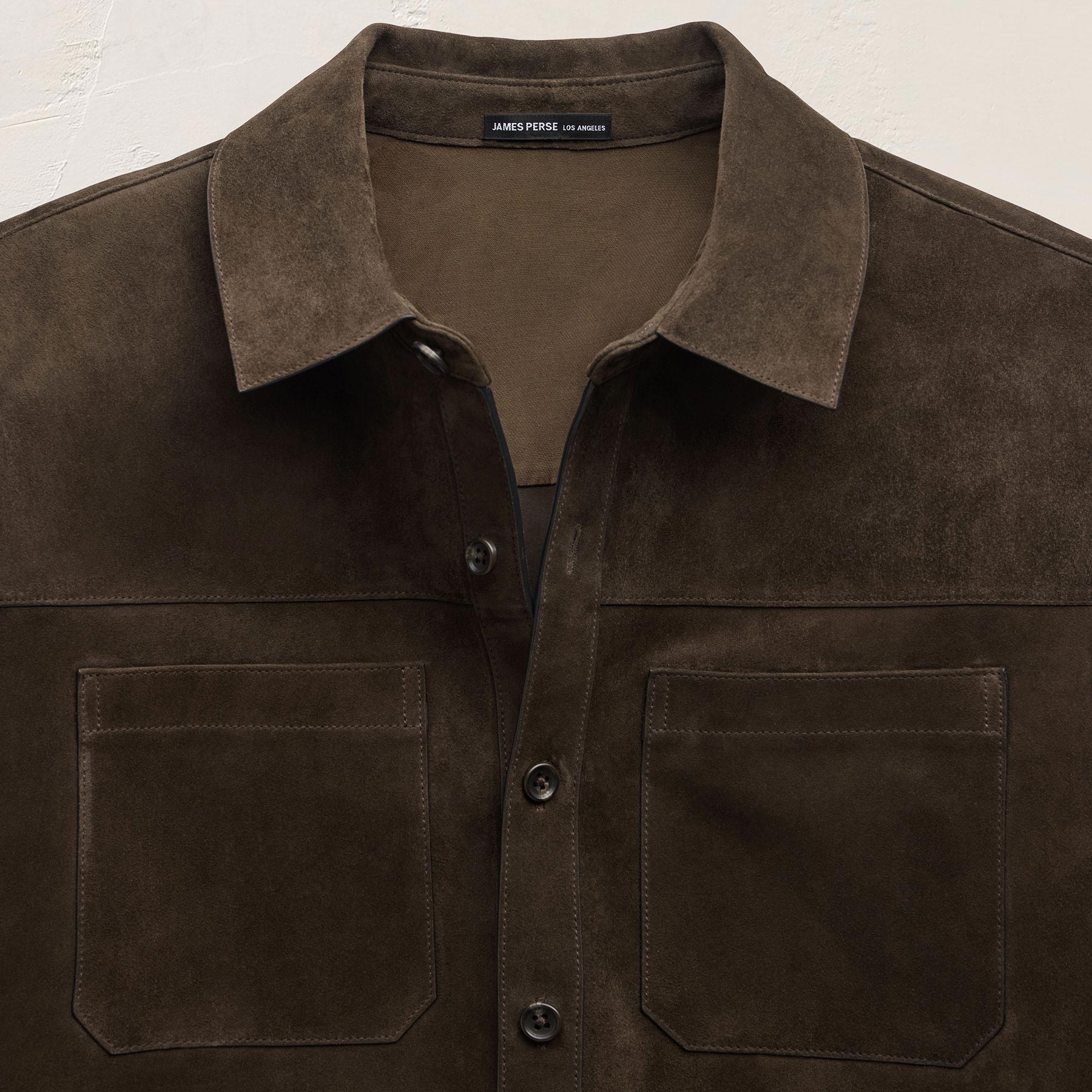 Suede Western Shirt - Bark | James Perse Los Angeles